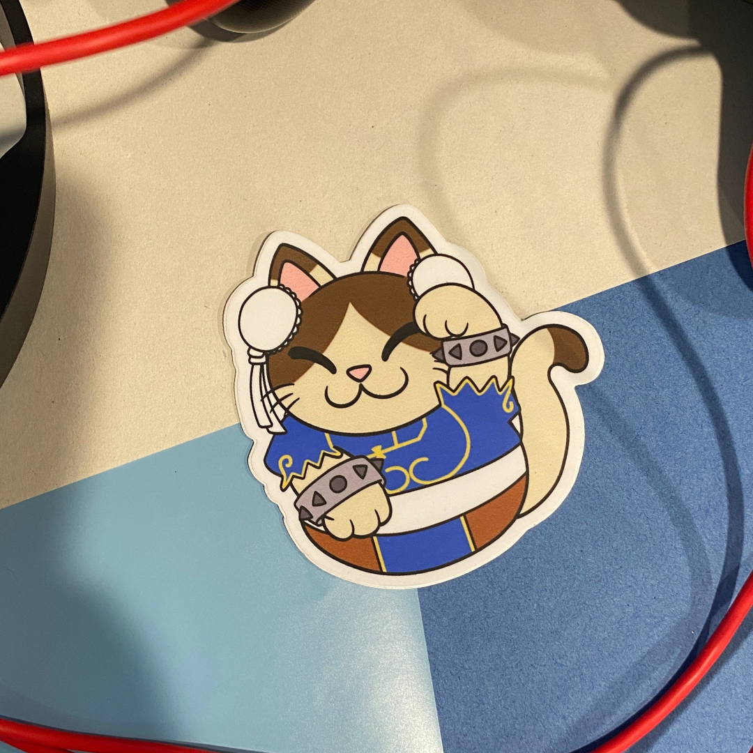 Lucky Kitty Fighter Sticker