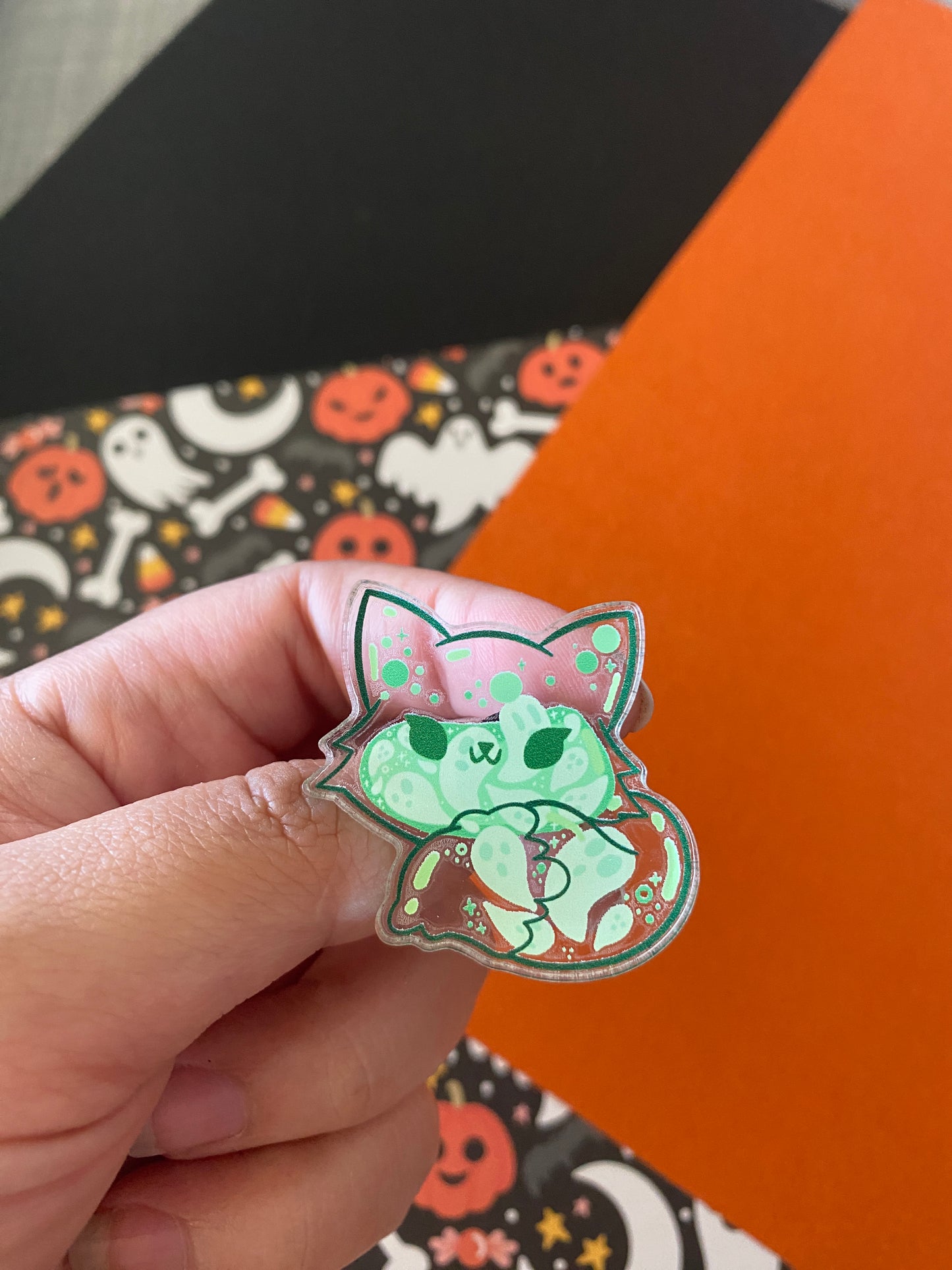 Kit & Kat’s Trick or Treat Acrylic Pin