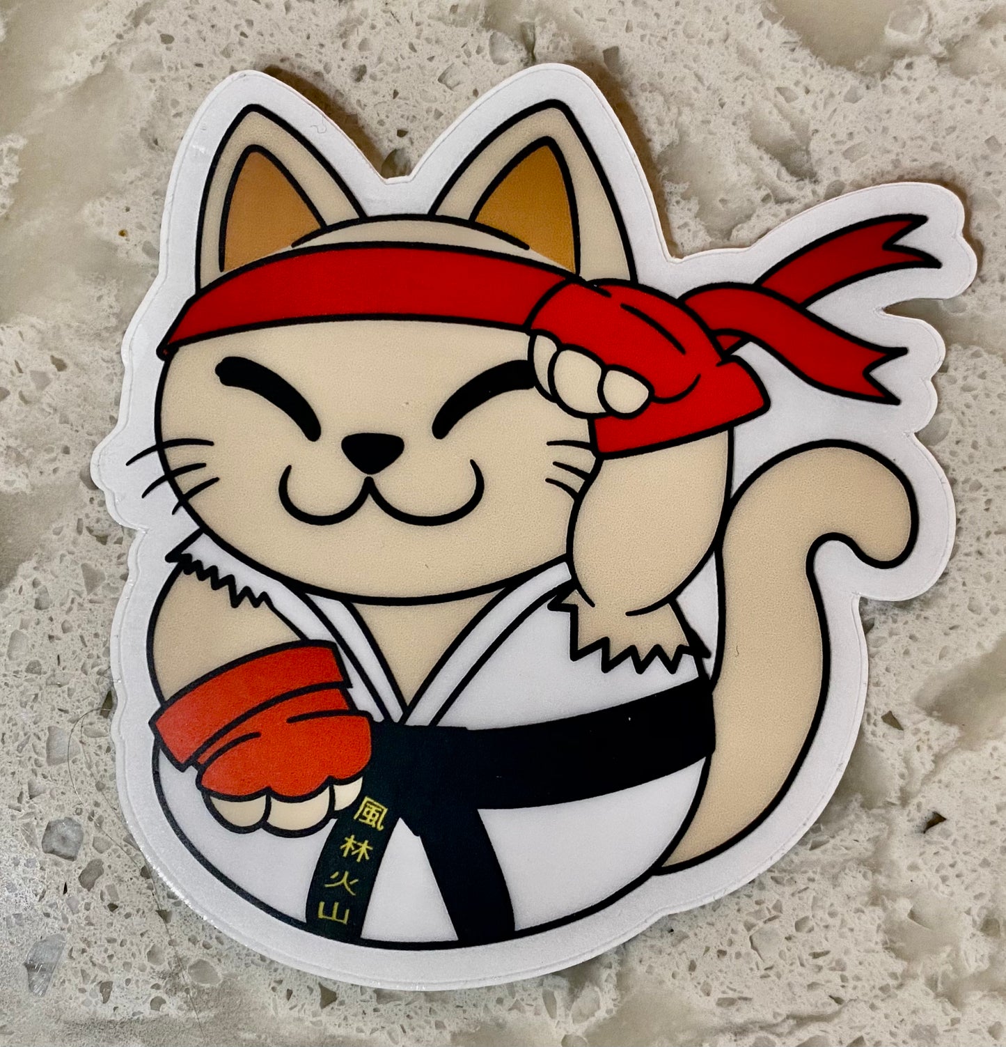 Lucky Kitty Fighter Sticker