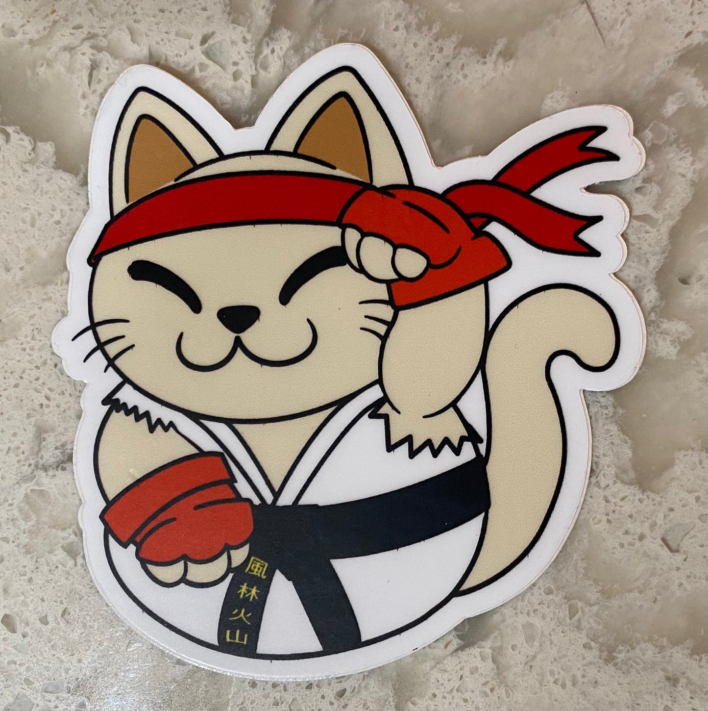 Lucky Kitty Fighter Sticker